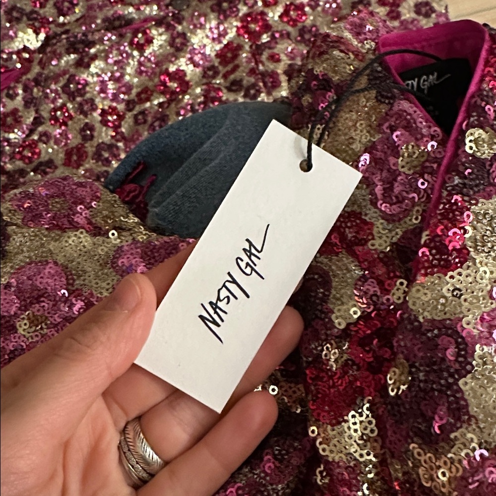 NWT Nasty Gal floral sequin trouser - Picture 4 of 6